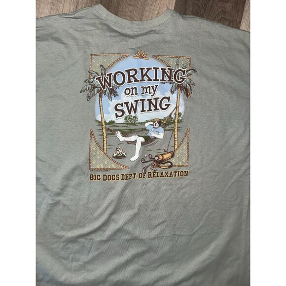 Big Dogs Mens 3XL Graphic Tee "Working On My Swing" By Hanes - Picture 3 of 5